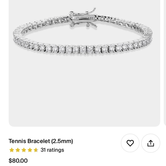 OBJKTS Tennis Bracelet, platinum color, 2.5mm, small - Picture 1 of 6